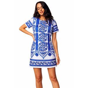 Lulus "Fond of You" Shift Dress Blue Women's Size XS